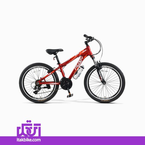 دوچرخه کوهستان راش سایز 24 رنگ قرمز ترمز ویبرک