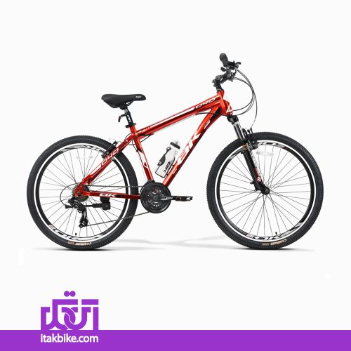 دوچرخه کوهستان برند ok سایز 27.5 رنگ قرمز ترمز ویبرک