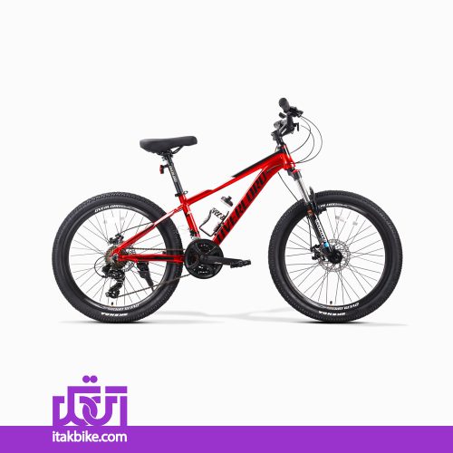دوچرخه اورلرد مرکوری سایز 24 رنگ قرمز ترمز دیسکی بدنه آلومینیوم 6061