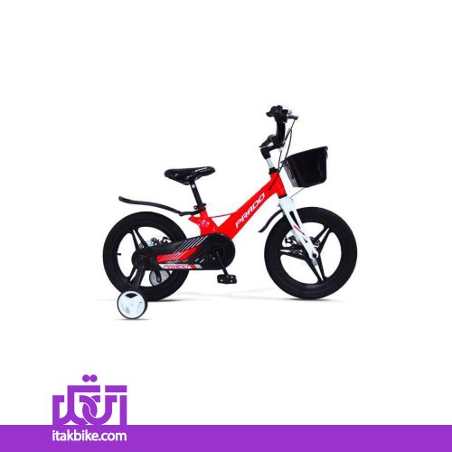 دوچرخه کودک پرادو سایز 16 رنگ قرمز بدنه منیزیوم