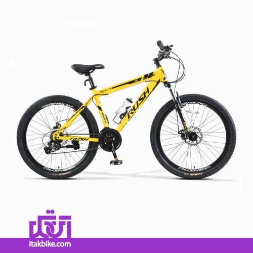 دوچرخه کوهستان برند راش سایز 26 رنگ زرد ترمز دیسکی