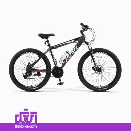 دوچرخه کوهستان برند راش سایز 27.5 رنگ خاکستری ترمز دیسکی بدنه آهنی